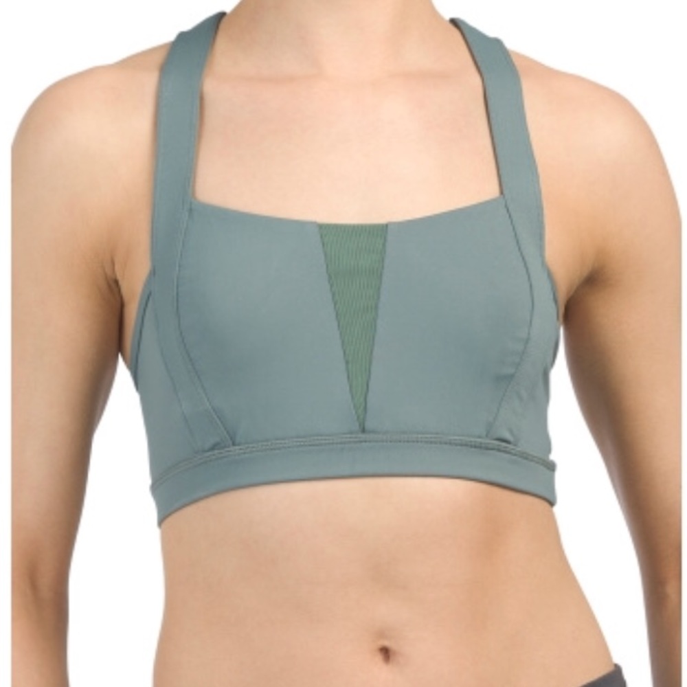 Racerback bra with mesh insert